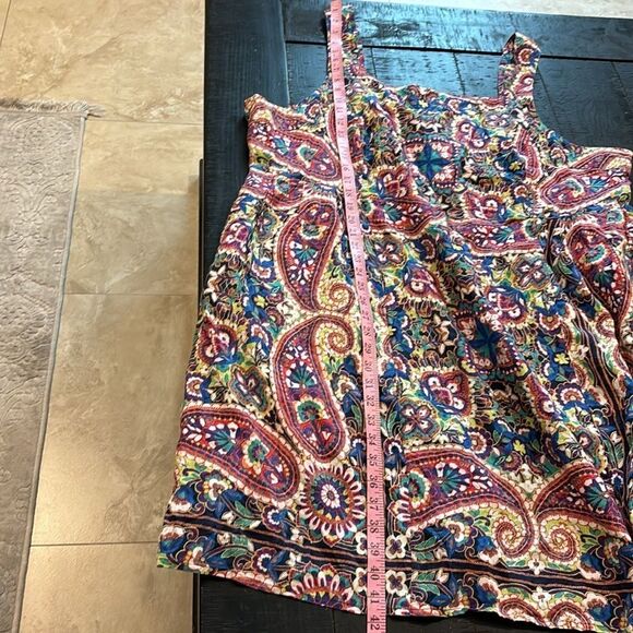 Lands End 100% Linen Colorful Pattern Sleeveless Pockets Dress Plus 26W​​​ - Picture 12 of 13